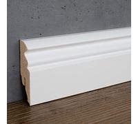 PROVISTON Plinthe blanche - 16 x 58 x 2500 mm - Film - Plinthe en MDF - Profil Hambourg - Plinthe de sol