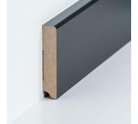 PROVISTON Plinthe en MDF - 19 x 96 x 2500 mm - Cœur en MDF noir - À coller, visser et clouer - 2,5 m - 1 pièce