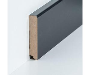 PROVISTON Plinthe en MDF - 19 x 96 x 2500 mm - Cœur en MDF noir - À coller, visser et clouer - 2,5 m - 1 pièce