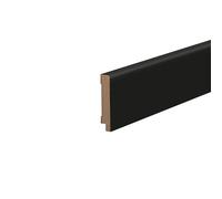 PROVISTON Plinthe en MDF avec film - Profil arrondi - 16 x 100 x 2500 mm - Noir - Plinthe - Robuste - Qualité supérieure - 2,5 m