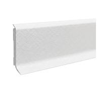 PROVISTON | Plinthe en plastique | Mousse PVC rigide | Gris clair | 12,8 x 60 x 2500 mm | Avec lèvre souple flexible | Résistant à l'eau | Plinthe de haute qualité | Montage facile