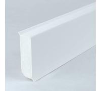 PROVISTON | plinthe en plastique | mousse rigide PVC | blanc | 13 x 40 x 2500 mm | brossée | avec lèvre souple flexible | hydrofuge | plinthe de qualité supérieure | pose facile