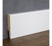 PROVISTON | plinthe médium | bord arrondi | 12 x 58 x 2400 mm | MDF mélaminé | blanc | plinthe moderne | 24 m