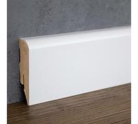 PROVISTON | plinthe médium | bord arrondi | 16 x 58 x 2500 mm | MDF mélaminé | blanc | proche de la couleur RAL 9010| plinthe moderne | 25 m
