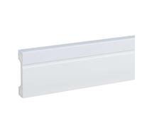 PROVISTON Plinthe moderne, profil carré, 18 x 80 x 2000 mm, en plastique blanc, imperméable, robuste et durable