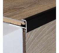 PROVISTON profil de finition à emboîter | Alu anodisé | Bronze foncé | Largeur 37 mm | Épaisseur sol 10,3 mm | Longueur 1000 mm | À visser | Nez de marche escalier | Nez de marche parquet | 1 pc