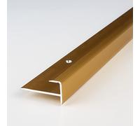 PROVISTON profil de finition à emboîter | Alu anodisé | Couleur or | Largeur 10 mm | Hauteur 8,5 mm | Longueur 1000 mm | À visser | Nez de marche escalier | Profilé nez de marche parquet | 1 pièce