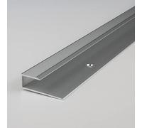 PROVISTON profil de finition | Aluminium anodisé | Argent | Largeur 15,6 mm | Hauteur 8,5 mm | Longueur 1000 mm | À visser | Profil à emboîter pour sol stratifié | Profil d'arrêt | 1 pièce