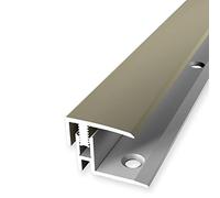 PROVISTON | Profilé d'arrêt parquet | Largeur 21 mm | Niveau de rattrapage 12-17 mm | Longueur 2700 mm | Profilé de finition alu | Couleur sablé | 1 pièce