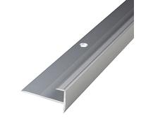 PROVISTON | Profilé de bord d'escalier | Largeur : 36 mm | Hauteur : 18,5 mm | Longueur : 1000 mm | Profilé d'angle | Profilé métallique | Aluminium anodisé | Argent | Percé | 1 pièce