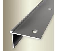 PROVISTON | Profilé de bord d'escalier | Largeur : 39 mm | Hauteur : 3 mm | Longueur : 1000 mm | Aluminium anodisé | Lisse | Bébés de consigne | Acier inoxydable | Double décalage Encastré