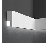 PROVISTON - Profilé de façade - Corniche - Éclairage extérieur - Non revêtu - 30 x 65 x 2000 mm - Polystyrène - Blanc - Qualité supérieure - Robuste - Durable - Résistant aux chocs - 10 m