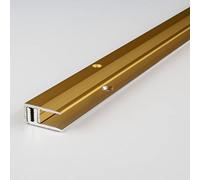 PROVISTON Profilé de finition - Aluminium anodisé - Couleur dorée - Largeur : 21 mm - Hauteur : 7-15 mm - Longueur : 1000 mm - Percé - Profil de bordure - Barre de finition - Profil de sol - 1 pièce