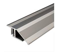 PROVISTON | Profilé de rattrapage| Alu | 50,5 x 15-24 x 2700 mm | Aspect inox | Hauteur de rattrapage 15-24 mm | À visser | À clipser | Barre de seuil de rattrapage | 1 pièce