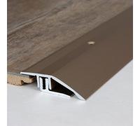 PROVISTON | Profilé de rattrapage| Alu anodisé | 44 x 7-15 x 2700 mm | Bronze clair | Barre de jonction à visser | Barre de seuil de rattrapage de niveau | 1 pièce