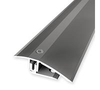 PROVISTON | Profilé de rattrapage flexible parquet | 51 x 7-23 x 2700 mm | Aspect inox | Compensation de la hauteur 7-23 mm | Barre de seuil alu | 1 pièce