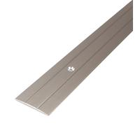 PROVISTON Profilé de transition, 1,8 x 38 x 2 700 mm, en aluminium anodisé, couleur acier inoxydable, percé