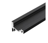 PROVISTON Profilé LED en aluminium | 24 x 19,4 x 2000 mm | Noir anodisé | Éclairage LED | Éclairage indirect | Barre LED | 1 pièce