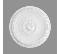 PROVISTON | Rosace en stuc | Diamètre: 400 mm | Polystyrène | Blanc | Montage facile | Rosace de plafond | Décoration murale