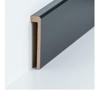 PROVISTON Surplinthe pour carrelage Jusqu'à 85 mm de hauteur 19 x 96 x 2500 mm Noir MDF revêtu Sur 12.5 mètres | 5 pièces