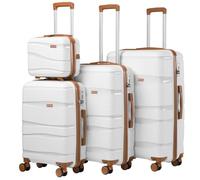 PROVITERA Lot de 3 + 1 valises avec revêtement Rigide en polypropylène Ultra résistant, Chariot et Trousse de beauté avec poignée télescopique et Fermeture avec Combinaison, Valise Design