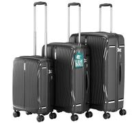 PROVITERA Lot de 3 valises rigides en ABS 90L - 59L -38L avec Roues silencieuses Easy Roll pivotantes à 360°, Valise Ultra légère avec Fermeture à Combinaison renforcée, poignée télescopique