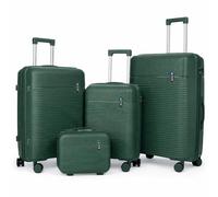 PROVITERA Lot de 3 valises rigides en ABS, valises rigides M-L-XL poignée télescopique et 4 roues Easy Roll, serrure à code, chariot de voyage robuste avec bagage à main, 3 + 1 vert, Moderne