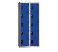 Provost Vestiaire Multicases 2 Colonnes - 5 Cases/Colonne | 300 ou 400 mm | Bleu/Rouge/Gris/Anthracite