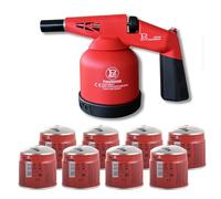 PROWELTEK - Lampe à souder à gaz 1760W + 8 Cartouches gaz Utilisation à 360°- Chalumeau à gaz Allumage électronique à batterie