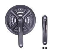 PROWHEEL Pédalier VTT 170 mm, 7/8 vitesses, 28-38-48 T, carrée, fixe, plateau de pédalier et protection de chaîne de rechange, compatible avec VTT 7/8 vitesses, VTT Race