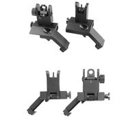 ProWildGear Alliage d'aluminium 45 degrés Angled BUIS avant et arrière rabattable vision de fer à transition rapide pour champ de fusil (noir)