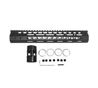 ProWildGear Aluminium 7 cm 9 cm 10 cm 12 cm 13,5 cm 15 cm pour AR15 M4 M16 Free Float NSR Keymod Handguard Rail avec écrou en aluminium (noir-12cm)
