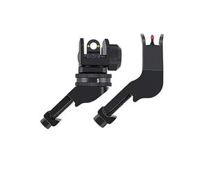 ProWildGear Fiber Optic Front and Rear 45 Degree Fast Transition BUIS Replacement Iron Sight Accessories for Picatinny