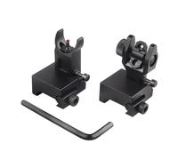 ProWildGear Front and Rear Folding Fibre Optic Iron Sight Set for 21mm Picatinny Rails