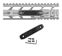 ProWildGear Lot de 2 housses de rail de guidage en aluminium CNC RS - Convient pour les systèmes de protège-mains M-lok - Accessoire Keymod (noir - 8 cm - Forme de grille de 8 cm)