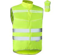 Prowiste Veste Cyclisme Réfléchissante Hommes et Femmes - Haute Visibilité en Jaune Fluo avec Bandes Réfléchissantes - Respirant (Mesh) - avec Poche Arrière - Résistant au Vent - L