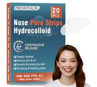 prowithlin 20 Patchs Point Noir Nez - Patchs Nez Doux Hydrocolloïdes Contre Points Noirs, Excès de Sébum et Pores Obstrués - Patch Nez Point Noir pour Tous Types de Peau