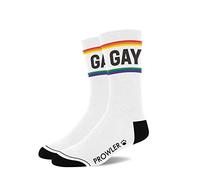 Prowler Gay Socks - Chaussettes Rainbow Pride Crew avec slogan audacieux logo patte | Mélange de coton confortable, taille unique 39-46