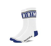 Prowler RED BTM Socks - Chaussettes blanches et bleues avec logo en bas | Mélange de coton doux, taille unique 39-46