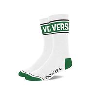 Prowler Vers Socks - Chaussettes blanches avec talon et orteils verts | Bande audacieuse, mélange de coton confortable, taille unique 39-46