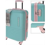 ProWorld Explorer Valise trolley 18 pouces 30 L 2,3 kg - roues 360° - Bleu & Rose