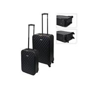 ProWorld Set de valises 2 pcs conception de courtepointe noir