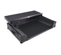 ProX XS-RANESYSONEWLTBLLED Flight case pour contrôleur DJ RANE System One, étagère coulissante pour ordinateur portable, espace rack 1U, roues, éclairage d'étagère LED, boîtier de route ATA-300, noir