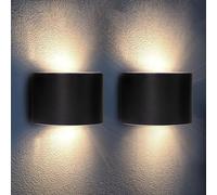 Proxinova Applique Murale Exterieur Solaire LED, Lampe à Double Luminaire Exterieur avec Capteur Crépusculaire Pour l'éclairage de Jardin Solaire, Lampe Solaire d'extérieur Étanche IP65, Lot de 2