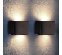Proxinova Applique Murale Exterieur Solaire LED, Lampe à Double Luminaire Exterieur avec Capteur Crépusculaire Pour l'éclairage de Jardin Solaire, Lampe Solaire d'extérieur Étanche IP65, Lot de 2