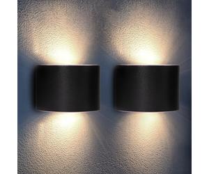 Proxinova Applique Murale Exterieur Solaire LED, Lampe à Double Luminaire Exterieur avec Capteur Crépusculaire Pour l'éclairage de Jardin Solaire, Lampe Solaire d'extérieur Étanche IP65, Lot de 2