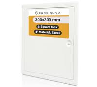 Proxinova Trappe de Visite Métallique 300x300 mm, Laquée Blanche Résistante pour Extérieur, Trappe pour Comble, Plafond, Baignoire et Boîtes à Fusibles, Dissimule les Fils et les Tuyaux