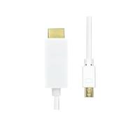 ProXtend - Câble adaptateur - Mini DisplayPort mâle pour HDMI mâle - 5 m - triple blindage - blanc - support 4K30Hz (3840 x 2160)
