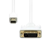 ProXtend - Câble adaptateur - Mini DisplayPort (M) pour DVI-D (M) - 2 m - support 1080 p 60 Hz - blanc