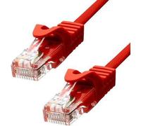 ProXtend - Cordon de raccordement - RJ-45 (M) pour RJ-45 (M) - 15 m - 5.4 mm - UTP - CAT 5e - IEEE 802.3at - moulé, sans crochet, bloqué - rouge